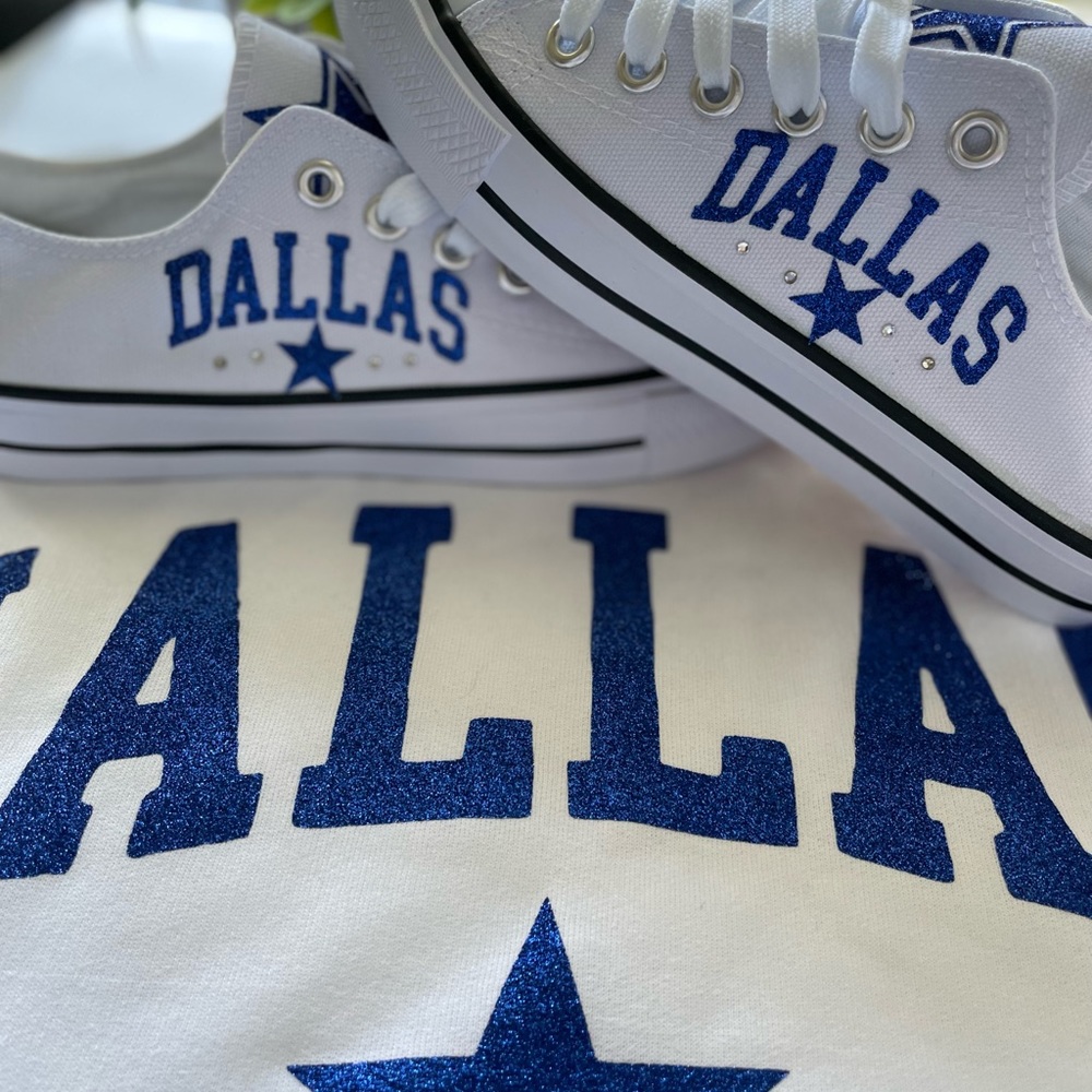 "Converse style" Dallas  rhinestone sneakers.